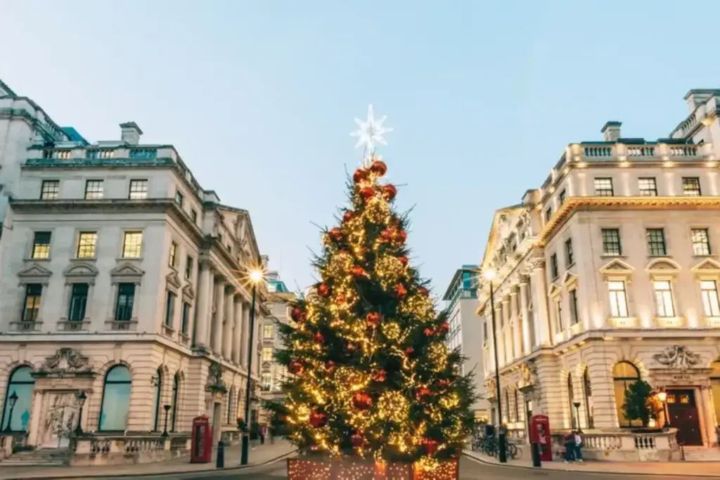 Christmas tree in London, England