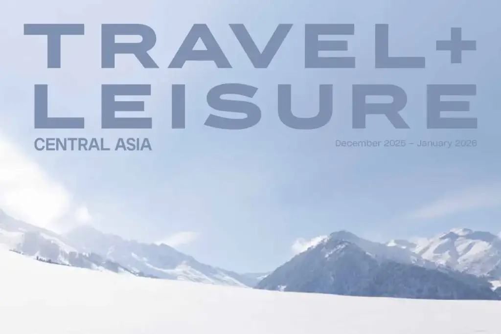 Headline on the background of snow-capped mountain peaks