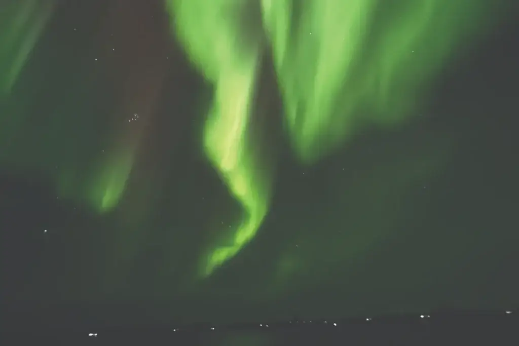 The Northern Lights in the night sky over Iceland