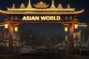 The entrance arch of the Asian street in Samarkand