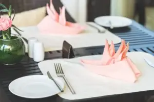 A set restaurant table