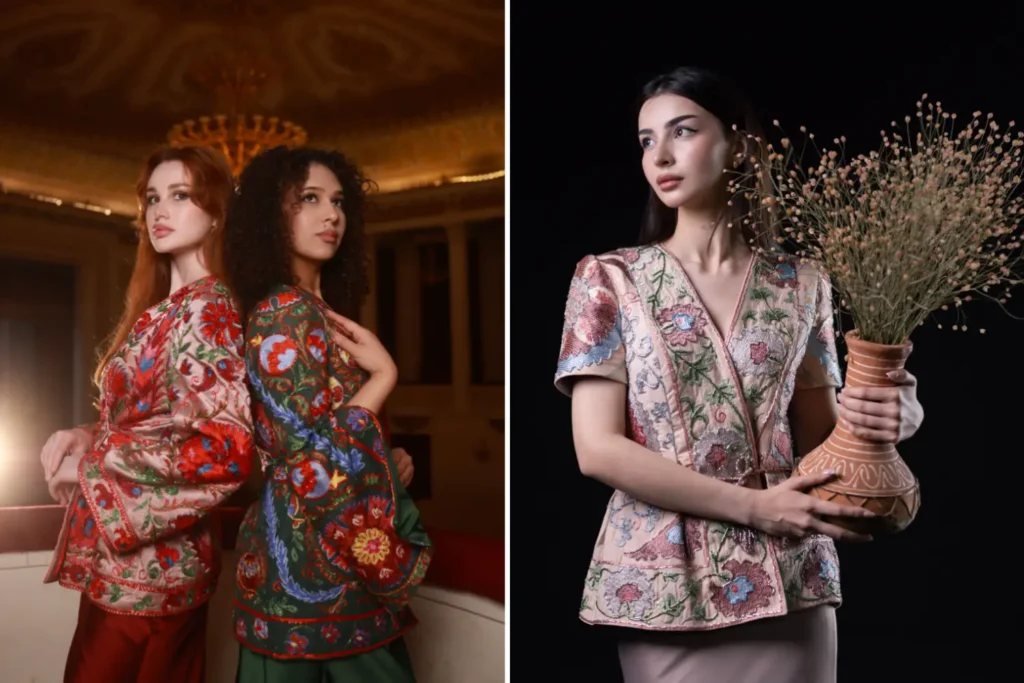 Jackets with traditional Suzani embroidery