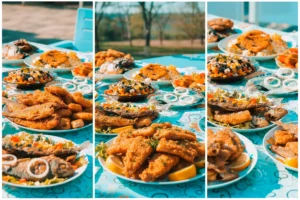 Dishes from the table at the Gastronomic Festival in Karakalpakstan