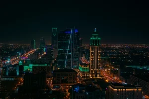 Night view of Riyadh, the capital of Saudi Arabia